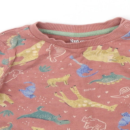 Close-up detail of Nutmeg Baby Red Geometric Basic T-Shirt, size 3-6, Months - animals