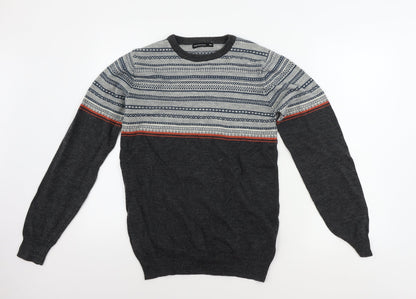 Cedar Wood State  Mens Grey Geometric  Pullover Jumper Size XS