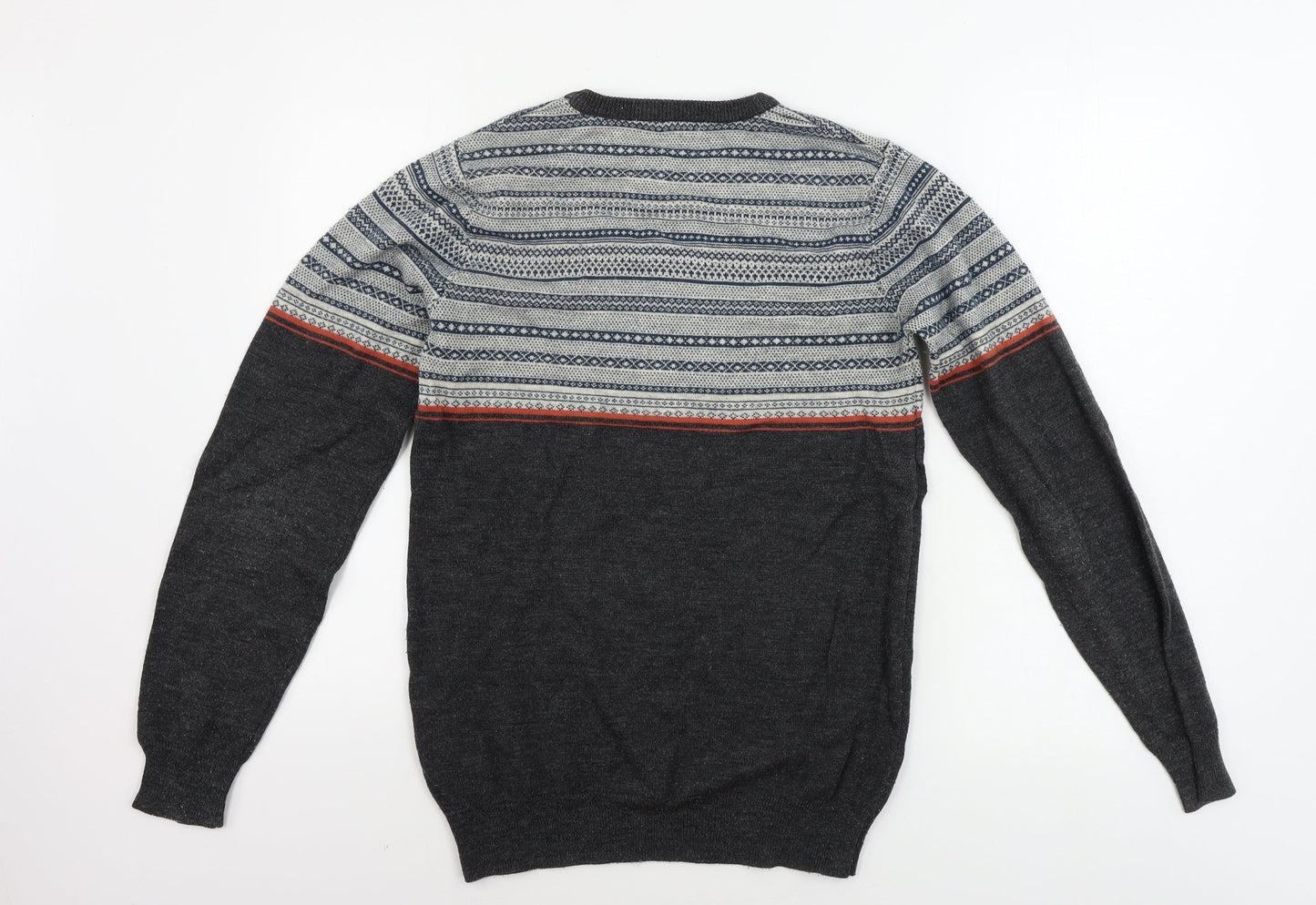 Cedar Wood State  Mens Grey Geometric  Pullover Jumper Size XS