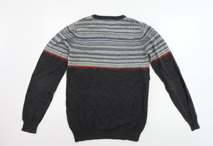 Cedar Wood State  Mens Grey Geometric  Pullover Jumper Size XS