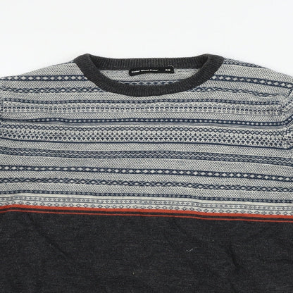 Cedar Wood State  Mens Grey Geometric  Pullover Jumper Size XS