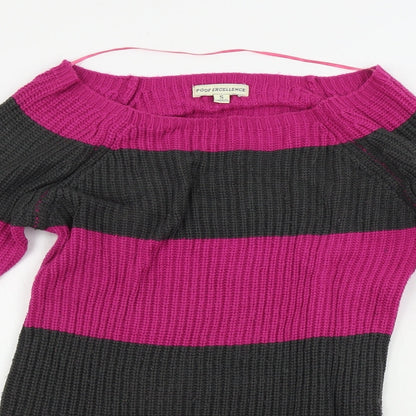 Poof Excellence Womens Grey Striped  Bodycon  Size S