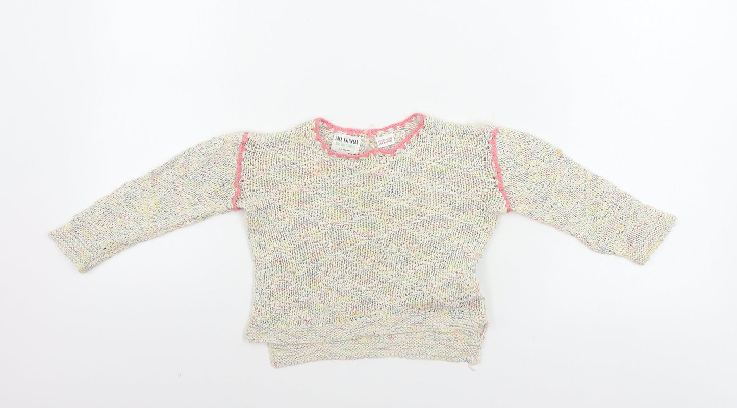 Zara Girls Beige   Pullover Jumper Size 2-3 Years