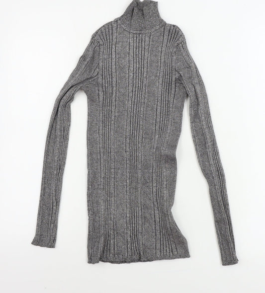 Womens UK Size 8 Marks and Spencer Grey Henley Jumper