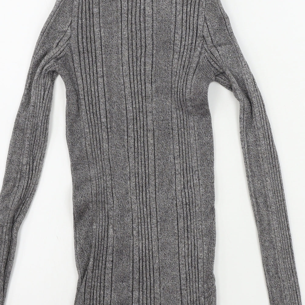 Womens UK Size 8 Marks and Spencer Grey Henley Jumper