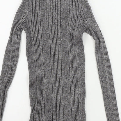 Womens UK Size 8 Marks and Spencer Grey Henley Jumper