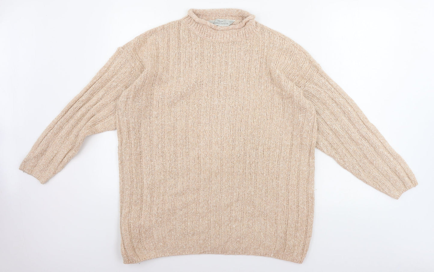 Womens UK Size 10 Marks and Spencer Beige Pullover Jumper