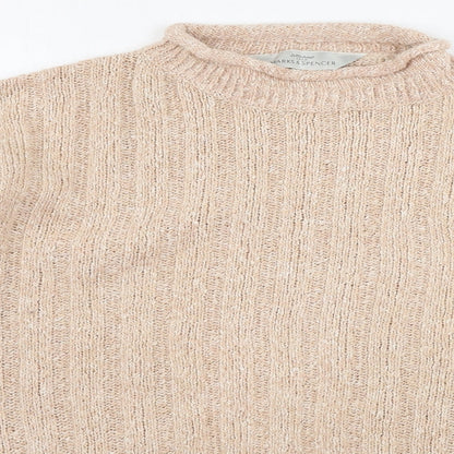 Womens UK Size 10 Marks and Spencer Beige Pullover Jumper