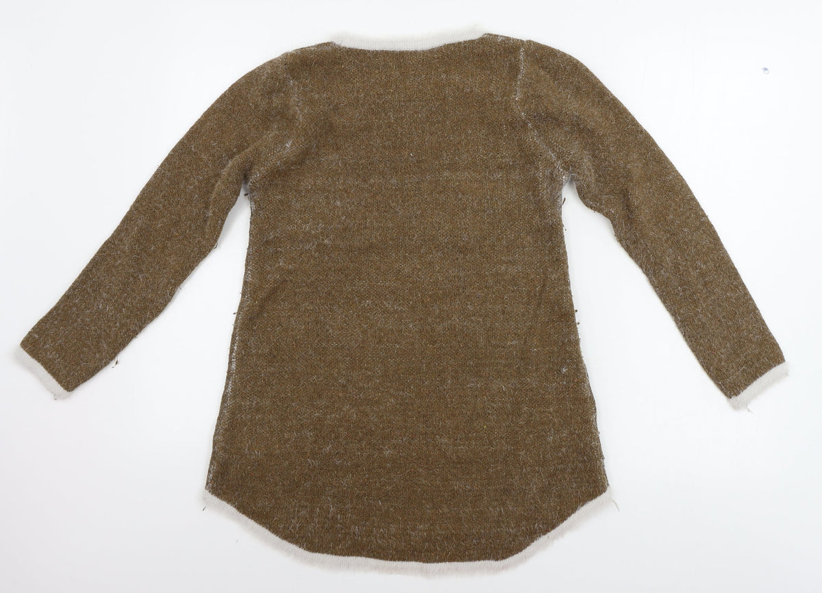 Back view of LIN.H.H. women’s brown a-line, size L