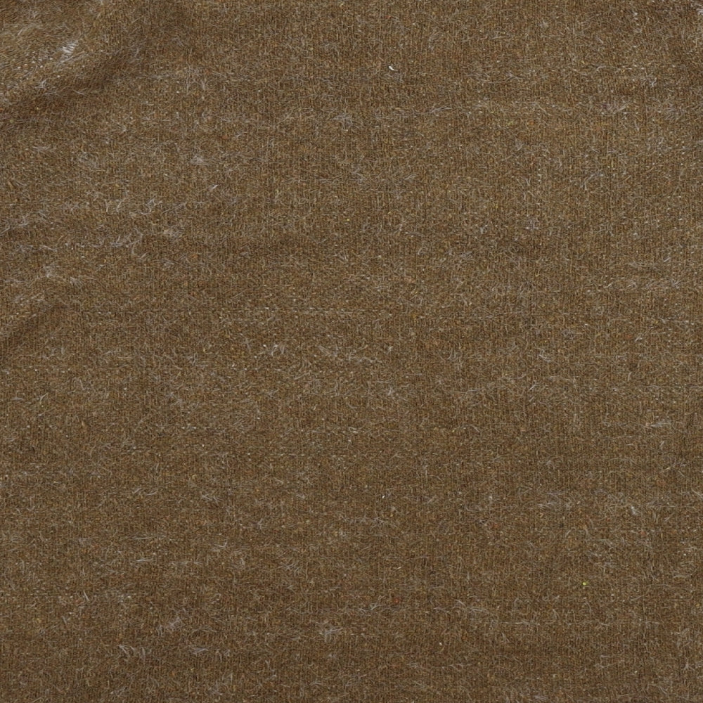 Brand and care label for LIN.H.H. women’s brown a-line, size L