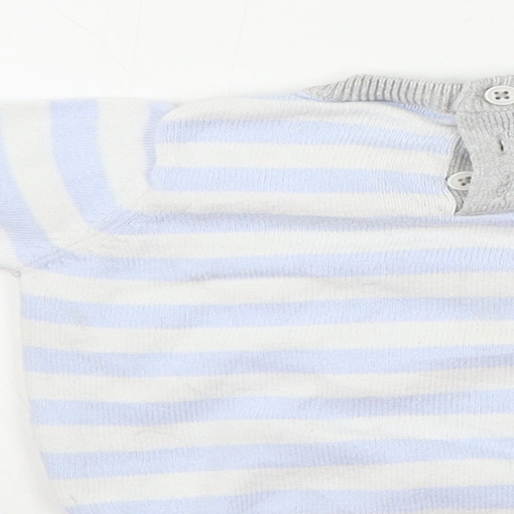 Rockabye-Baby  Boys Blue Striped  Pullover Jumper Size 6-9 Months