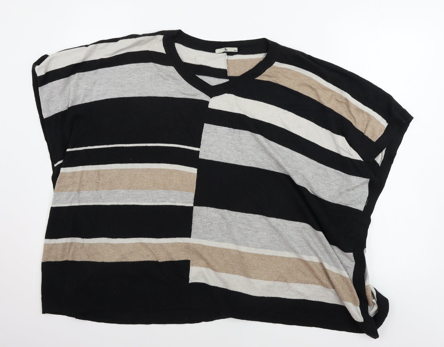 TU Womens Beige Striped  Pullover Jumper Size M