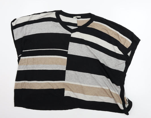 TU Womens Beige Striped  Pullover Jumper Size M