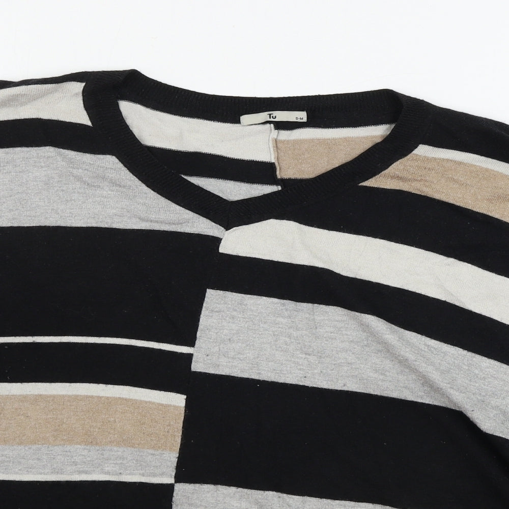 TU Womens Beige Striped  Pullover Jumper Size M