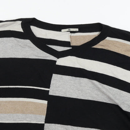 TU Womens Beige Striped  Pullover Jumper Size M