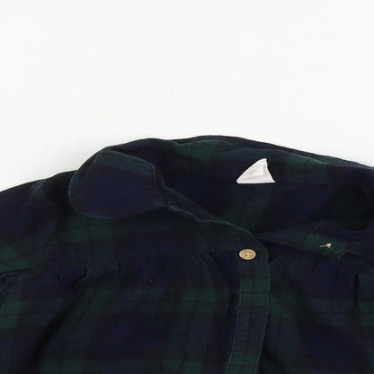 H&M  Girls Green Check  Basic Button-Up Size 3-4 Years