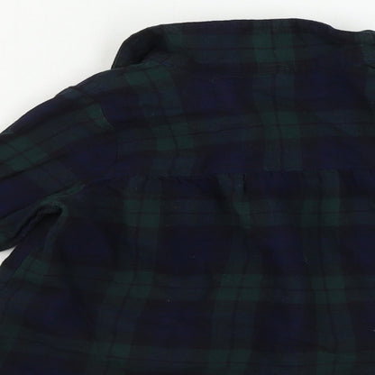 H&M  Girls Green Check  Basic Button-Up Size 3-4 Years
