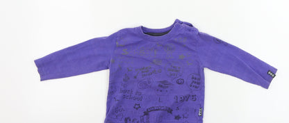 Additional front view of Boy Star boys’ purple basic t-shirt, size 12, months