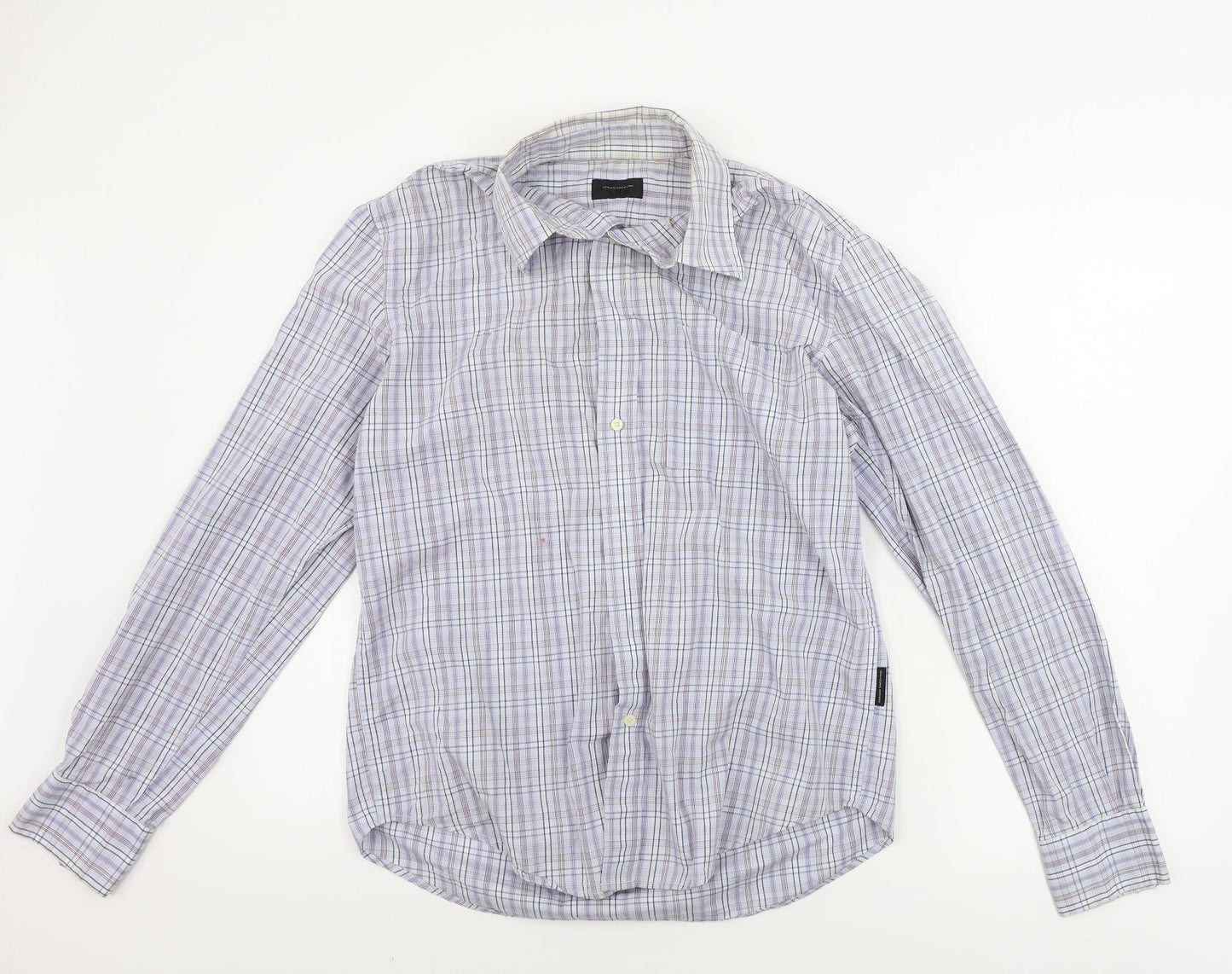 Sergio Tacchini  Mens Blue Check   Button-Up Size M
