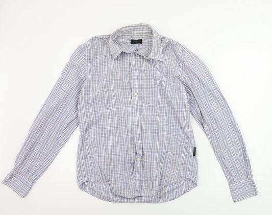 Sergio Tacchini  Mens Blue Check   Button-Up Size M