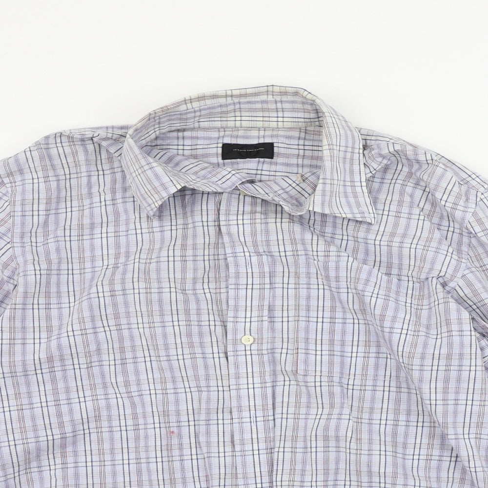 Sergio Tacchini  Mens Blue Check   Button-Up Size M