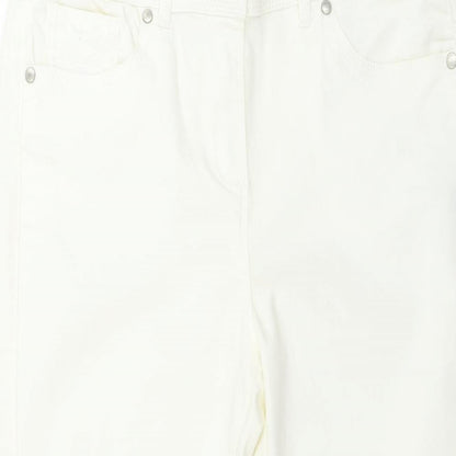Womens UK Size 12 M&Co Regular Fit  Ivory Trousers