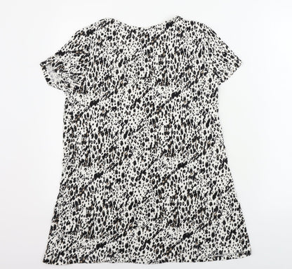 Womens UK Size 12 Peacocks White Basic T-Shirt
