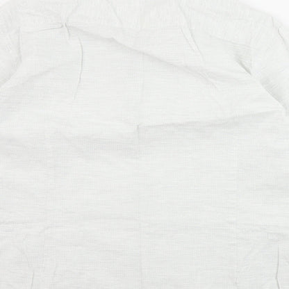 Mens UK Size 16.5 Cedar Wood State Grey  Button-Up Long Sleeve Casual Shirt