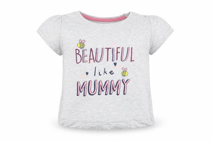 Front view of Primark Baby Grey Basic T-Shirt, size 9-12, Months - Beautiful Like Mummy