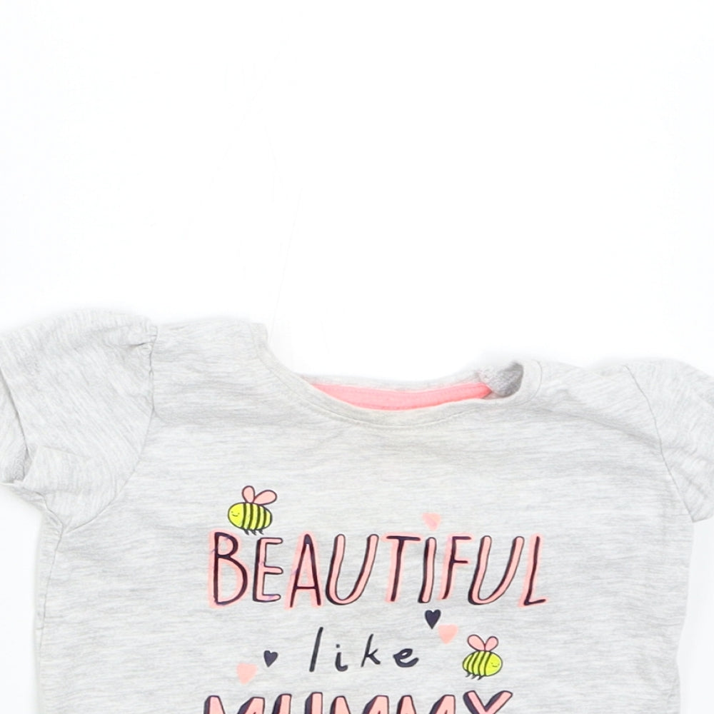 Primark Baby Grey   Basic T-Shirt Size 9-12 Months  - Beautiful Like Mummy