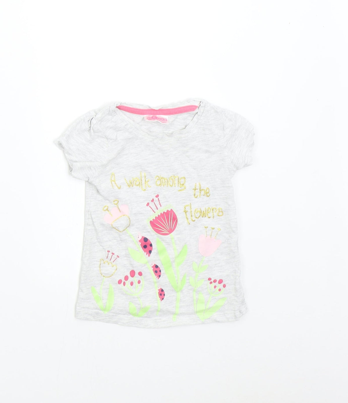 Additional front view of So Cute Baby Grey Basic T-Shirt, size 9-12, Months