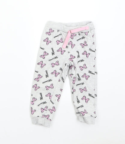 Disney Baby Girls Grey   Sweatpants Trousers Size 2 Years - Minnie Mouse