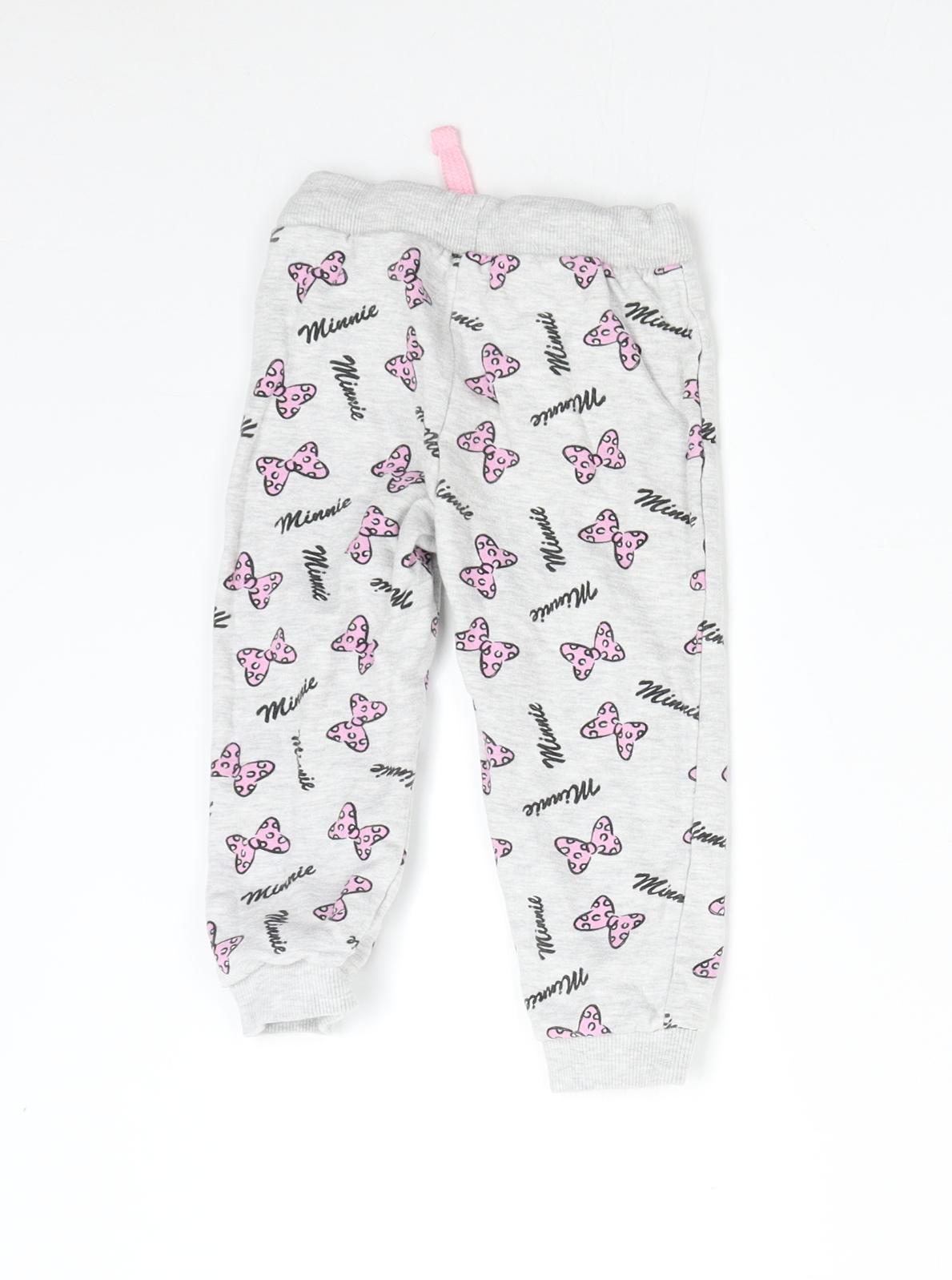 Disney Baby Girls Grey   Sweatpants Trousers Size 2 Years - Minnie Mouse