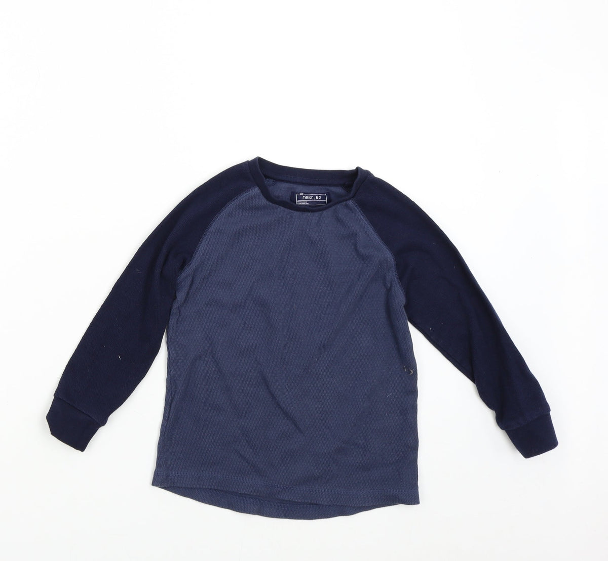 Additional front view of Next boys’ blue pullover sweatshirt, size 5, years