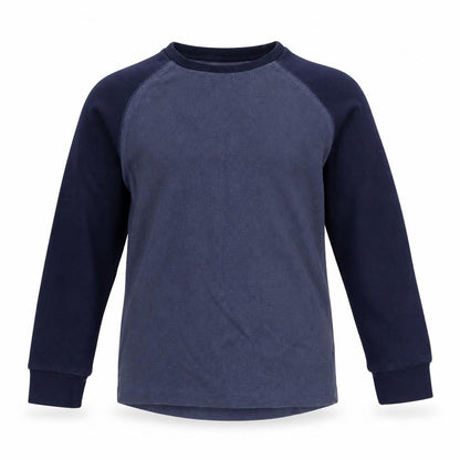 Front view of Next boys’ blue pullover sweatshirt, size 5, years