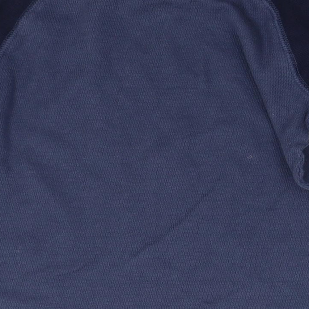 Brand and care label for Next boys’ blue pullover sweatshirt, size 5, years