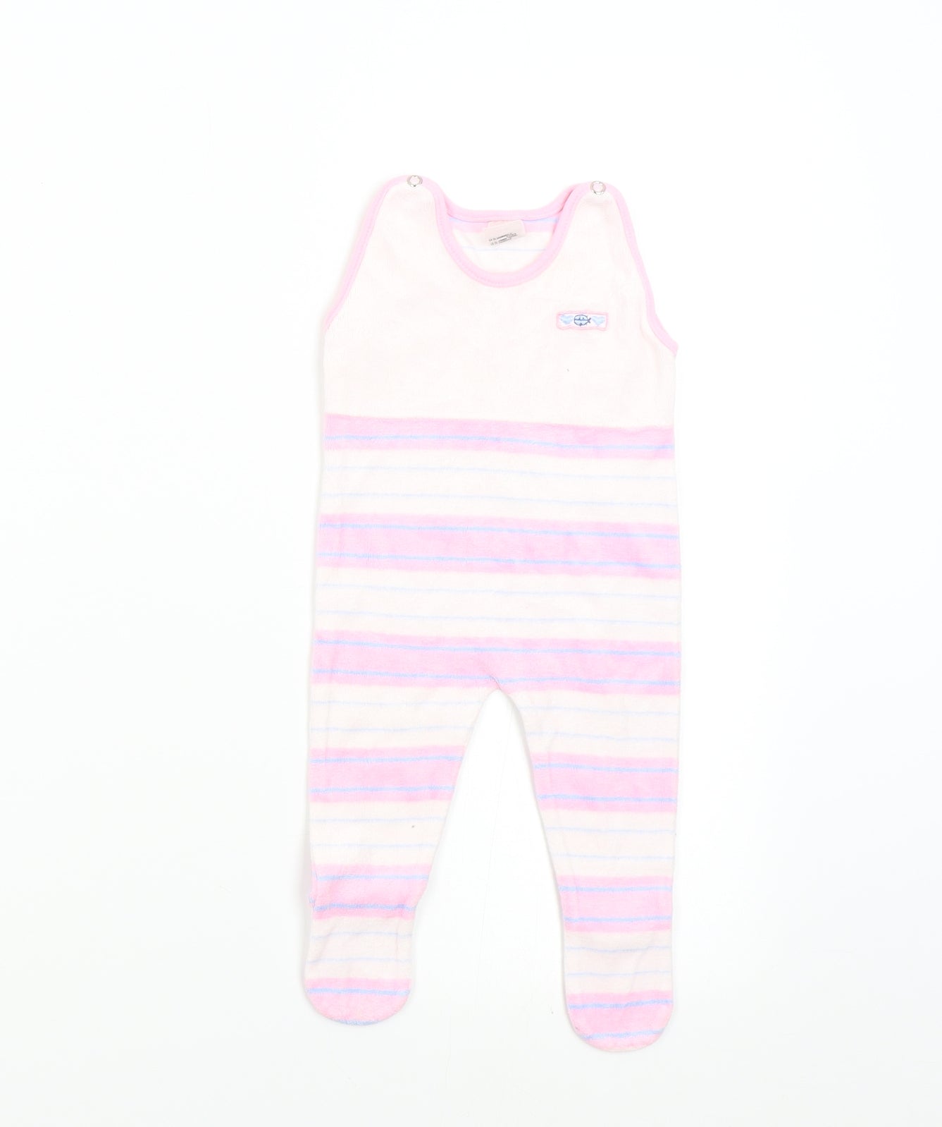 Nicky Velours Baby Pink Striped  Babygrow One-Piece Size 3-6 Months