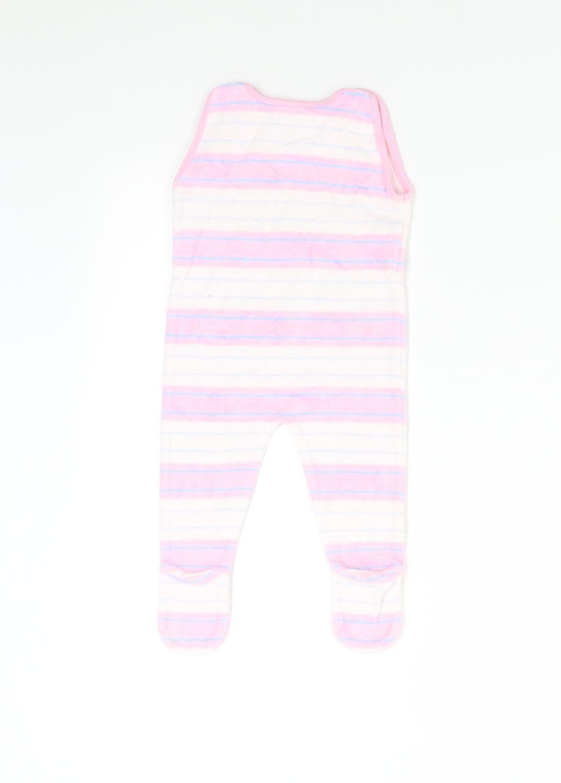 Nicky Velours Baby Pink Striped  Babygrow One-Piece Size 3-6 Months