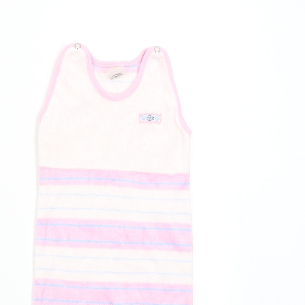 Nicky Velours Baby Pink Striped  Babygrow One-Piece Size 3-6 Months