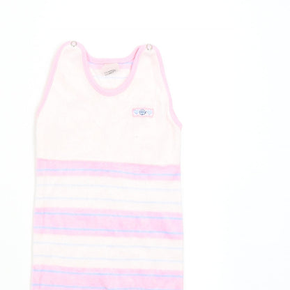 Nicky Velours Baby Pink Striped  Babygrow One-Piece Size 3-6 Months