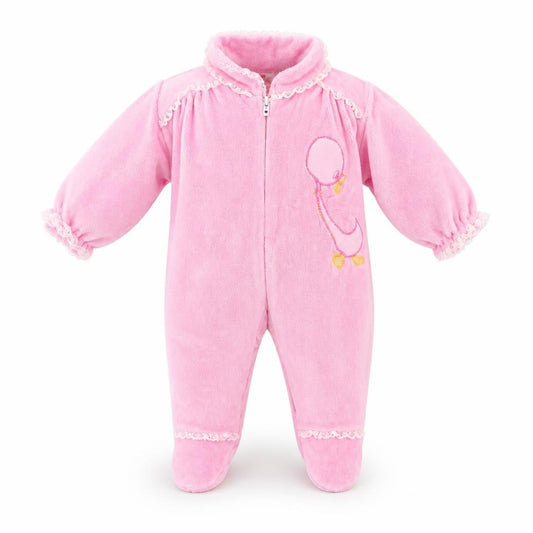 Front view of Ballon Rouge Baby Pink Babygrow One-Piece, size 3-6, Months