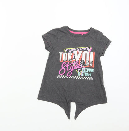 Additional front view of Next boys’ grey basic t-shirt, size 5, years - tokyo
