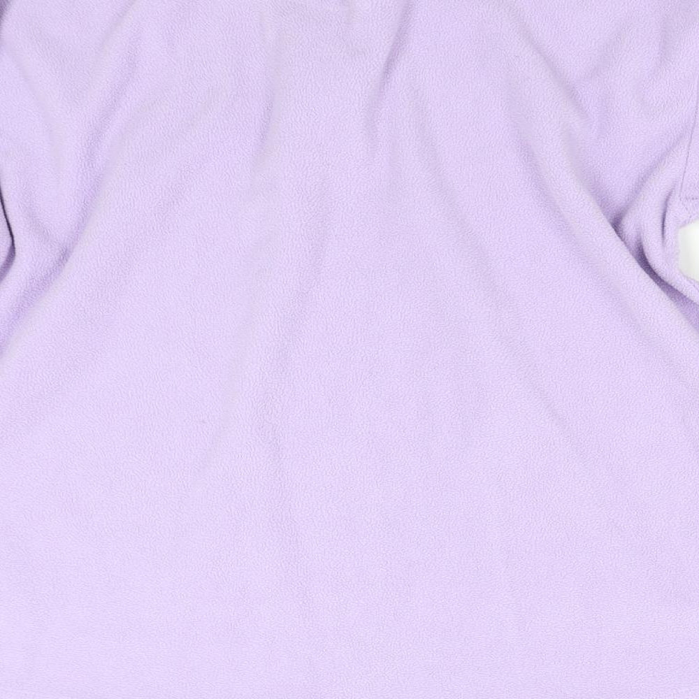 TRU Womens Purple Solid Fleece Top Pyjama Top Size 16