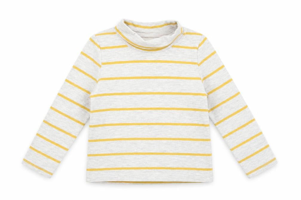Front view of Tu Baby Grey Striped Basic T-Shirt, size 18-24, Months