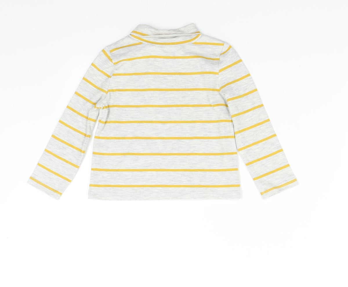Back view of Tu Baby Grey Striped Basic T-Shirt, size 18-24, Months