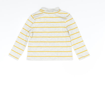 Back view of Tu Baby Grey Striped Basic T-Shirt, size 18-24, Months
