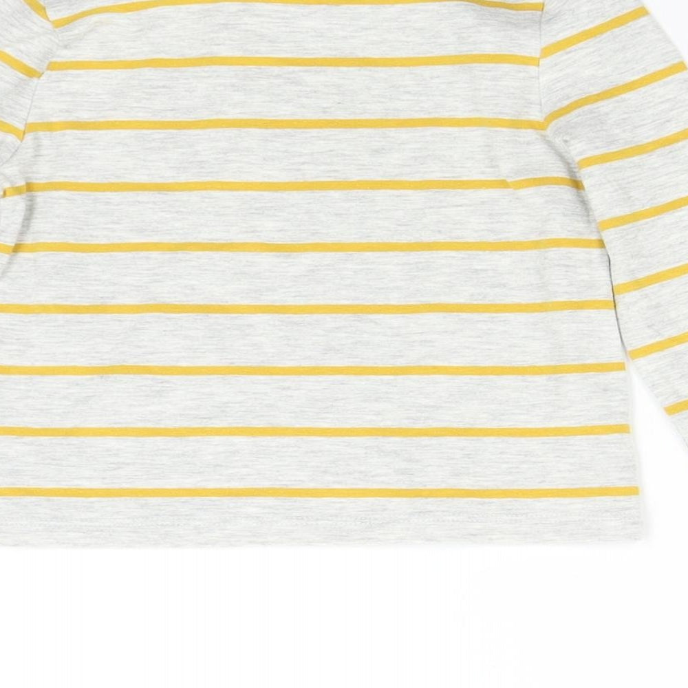 Brand and care label for Tu Baby Grey Striped Basic T-Shirt, size 18-24, Months