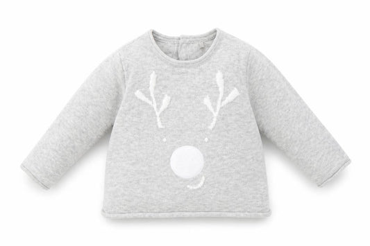 Mothercare Baby Grey  Knit Pullover Jumper Size 3-6 Months  - Reindeer