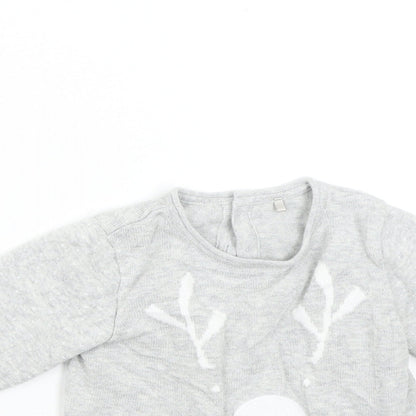 Mothercare Baby Grey  Knit Pullover Jumper Size 3-6 Months  - Reindeer