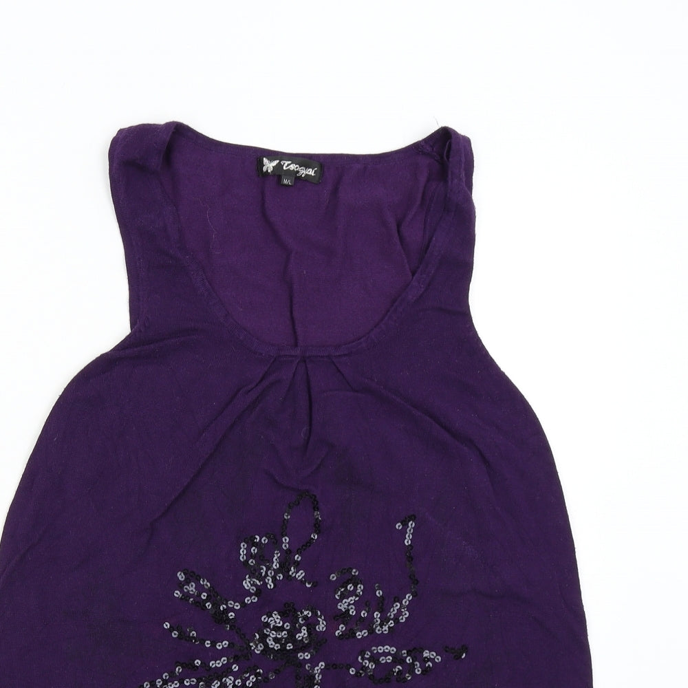 Womens UK Size M Tsega Purple Tunic Tank